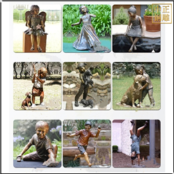 各種小孩玩耍銅雕塑