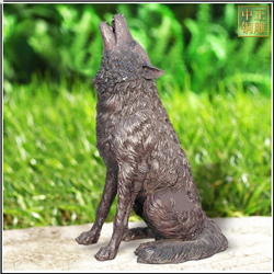 小型銅狼雕塑